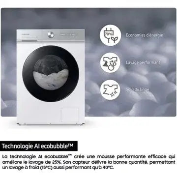 Lave linge hublot SAMSUNG WW11DG5B25AB Bespoke AI