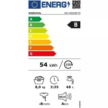 Lave linge hublot WHIRLPOOL W6XW845WBFR Supreme silence