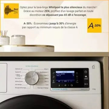 Lave linge hublot WHIRLPOOL W8X89ADSILENCEFR