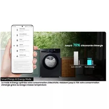 Lave linge hublot SAMSUNG WW90CGC04DAH Bespoke AI