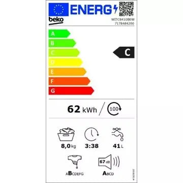 Lave linge hublot encastrable BEKO WITC8410B0W
