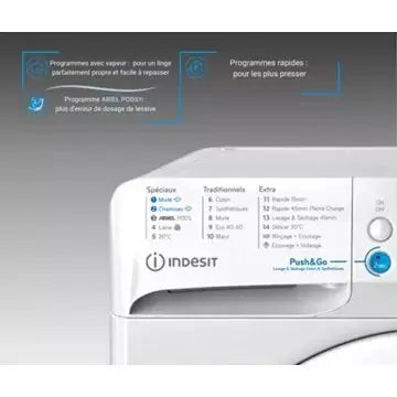 Lave linge séchant hublot INDESIT	BDE107436WKVFR