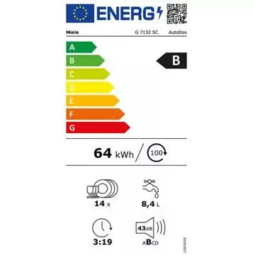 Lave vaisselle 60 cm	MIELE	G 7132 SC Blanc AutoDos