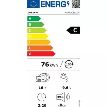 Lave vaisselle encastrable  GORENJE GI693C60XUV Silence