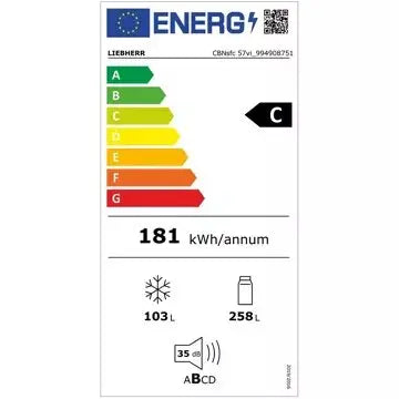 Réfrigérateur combiné LIEBHERR CBNsfc57vi-22 BioFresh