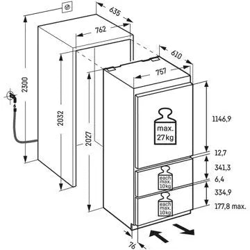 Réfrigérateur combiné encastrable LIEBHERR ECBNe7871 BioFresh
