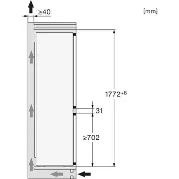 Réfrigérateur combiné encastrable MIELE KDN 7724 E Pantographe