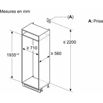 Réfrigérateur combiné encastrable SIEMENS KB96NNSE0, iQ100