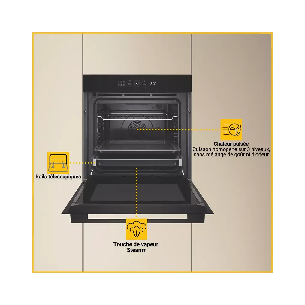 Four encastrable WHIRLPOOL WK5BAFS81PM1S DUMANOIR