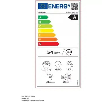 Lave linge hublot 	SAMSUNG 	WW12T504DTW