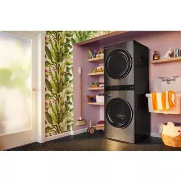 Lave linge séchant hublot 	LG	F761TOWERB Washtower