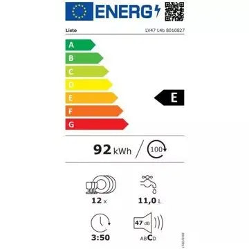 Lave vaisselle 60 cm  LISTO	LV47 L4b
